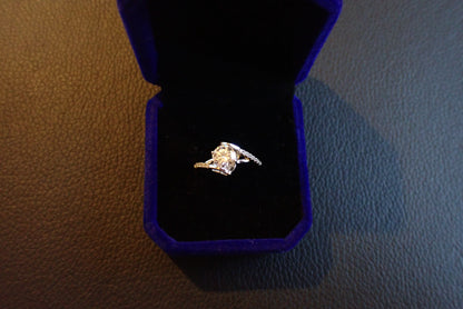 Twisted Pavé Solitaire Moissanite Ring – 1.0ct -  Mara & Co UK