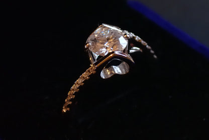 Twisted Pavé Solitaire Moissanite Ring – 1.0ct -  Mara & Co UK