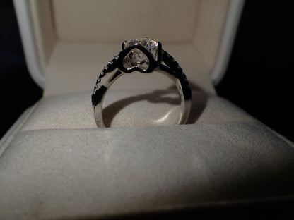 Twisted Pavé Solitaire Moissanite Ring – 1.0ct -  Mara & Co UK