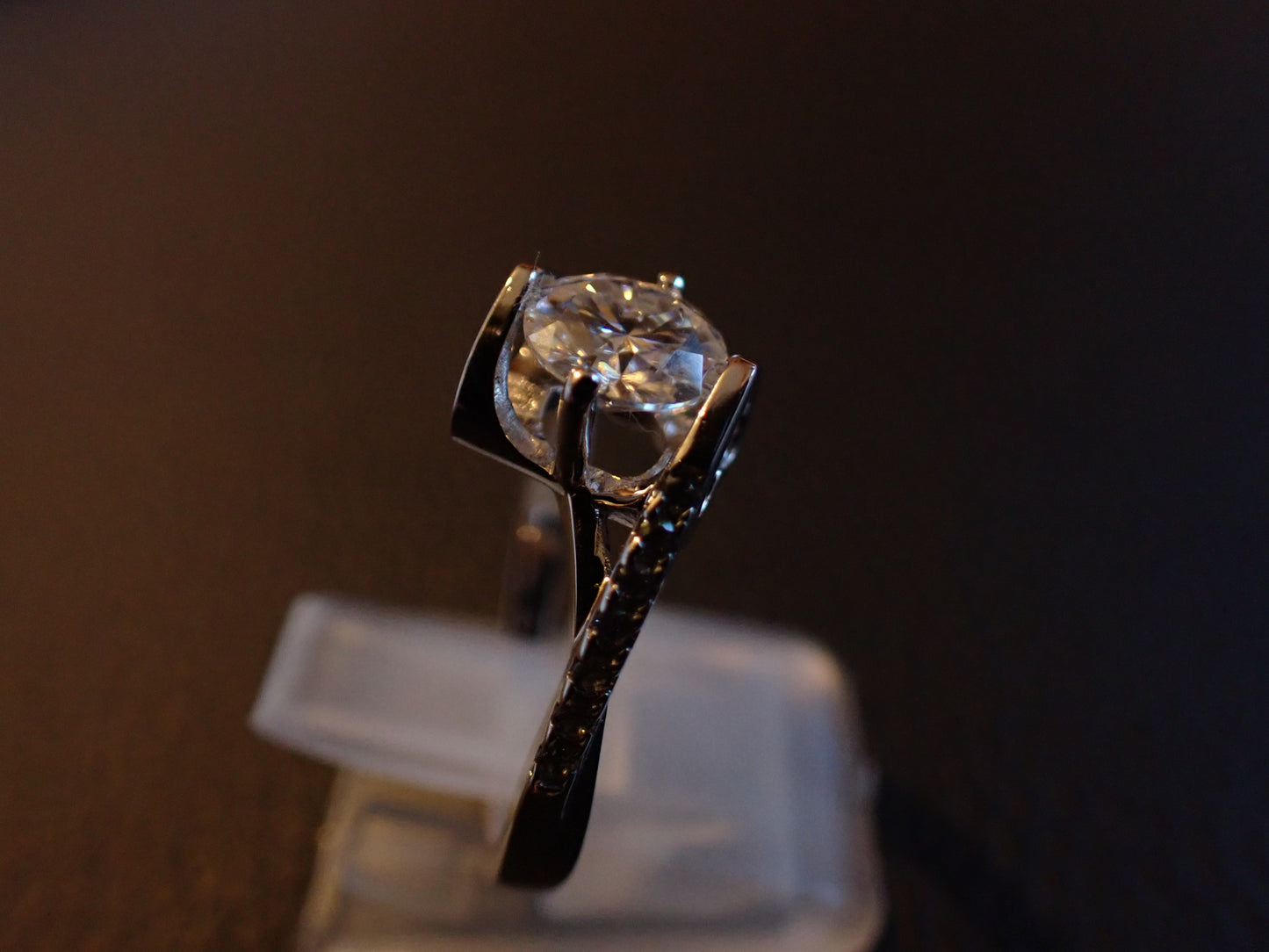 Twisted Pavé Solitaire Moissanite Ring – 0.5ct -  Mara & Co UK