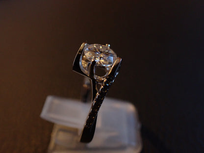 Twisted Pavé Solitaire Moissanite Ring – 0.5ct -  Mara & Co UK