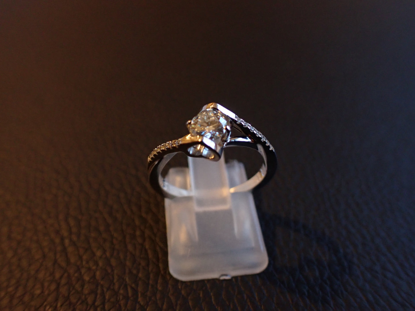 Twisted Pavé Solitaire Moissanite Ring – 0.5ct -  Mara & Co UK