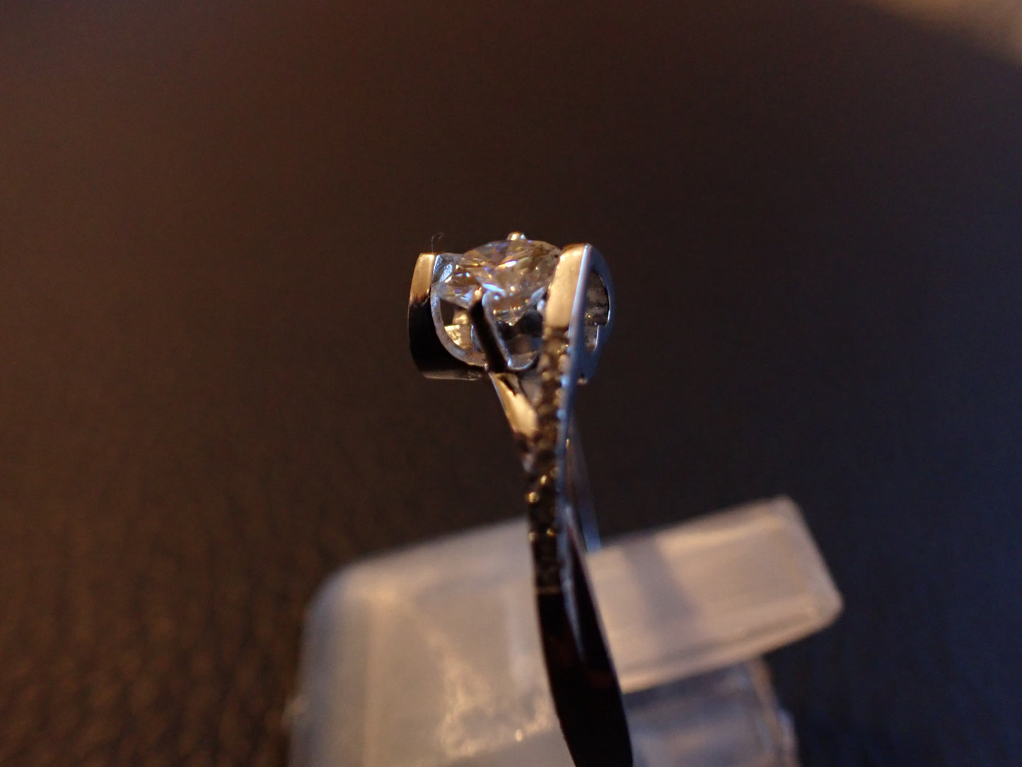 Twisted Pavé Solitaire Moissanite Ring – 0.5ct -  Mara & Co UK