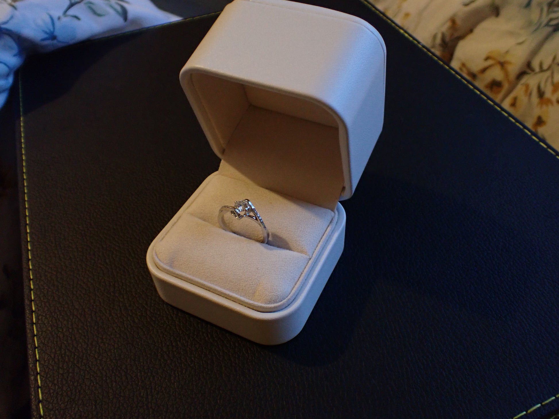 Twisted Pavé Solitaire Moissanite Ring – 0.5ct -  Mara & Co UK