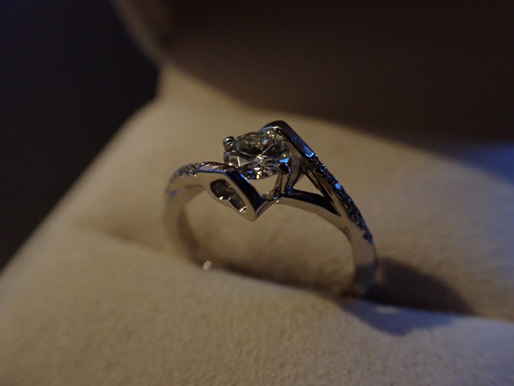 Twisted Pavé Solitaire Moissanite Ring – 0.5ct -  Mara & Co UK