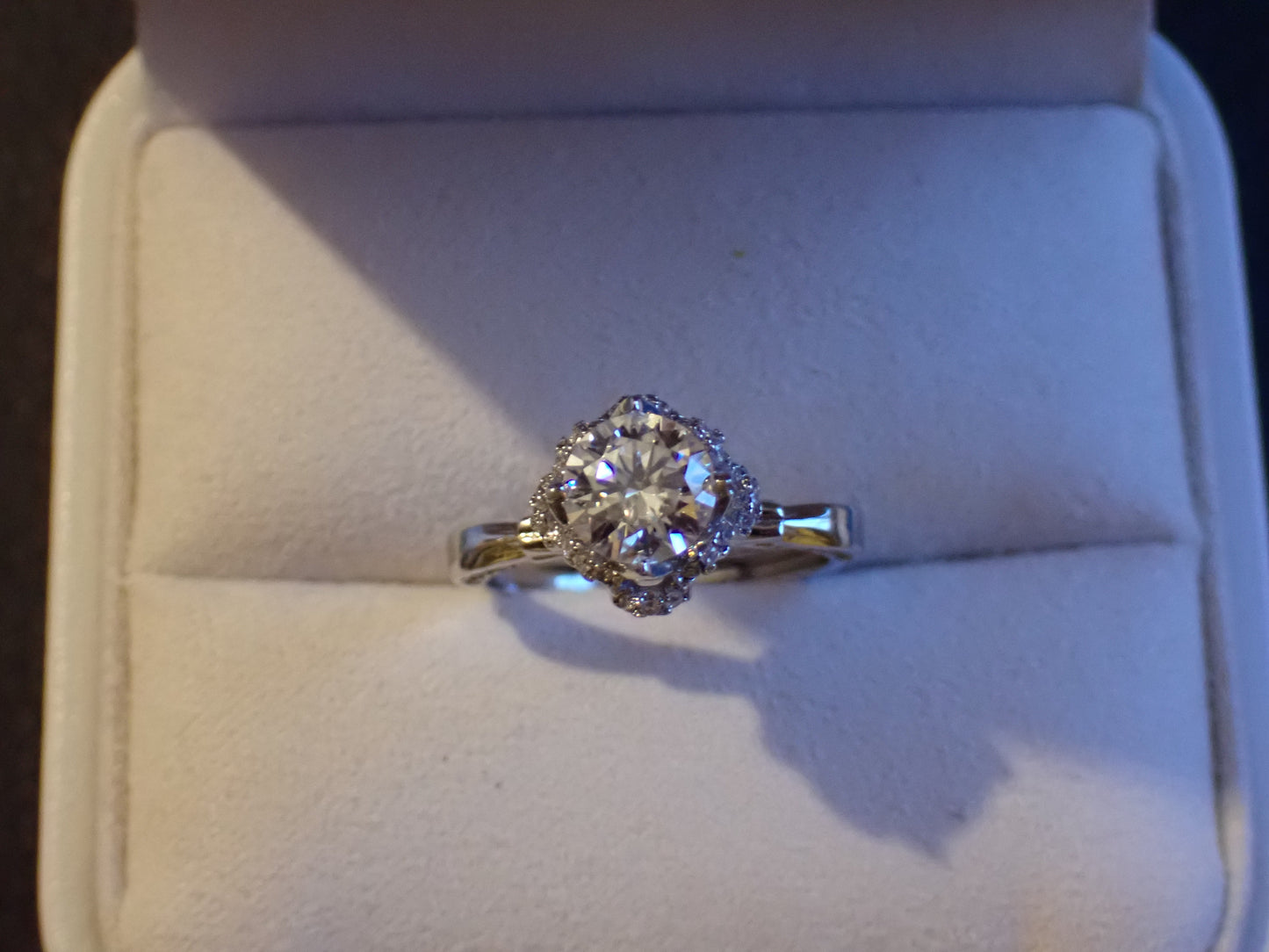 Vintage Halo Moissanite Ring with Twisted Band – 1.0ct -  Mara & Co UK