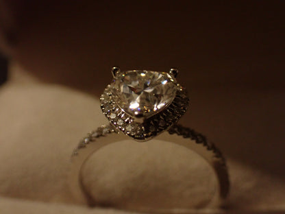 Heart-Shaped Moissanite Ring with Heart Halo – 1.2ct -  Mara & Co UK