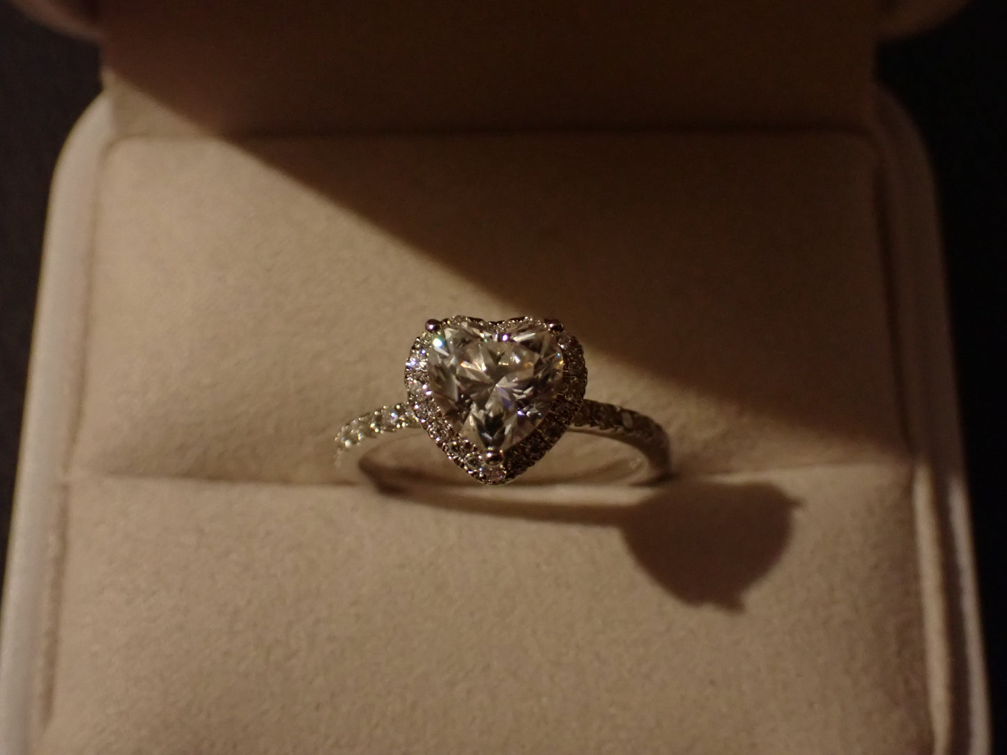 Heart-Shaped Moissanite Ring with Heart Halo – 1.2ct