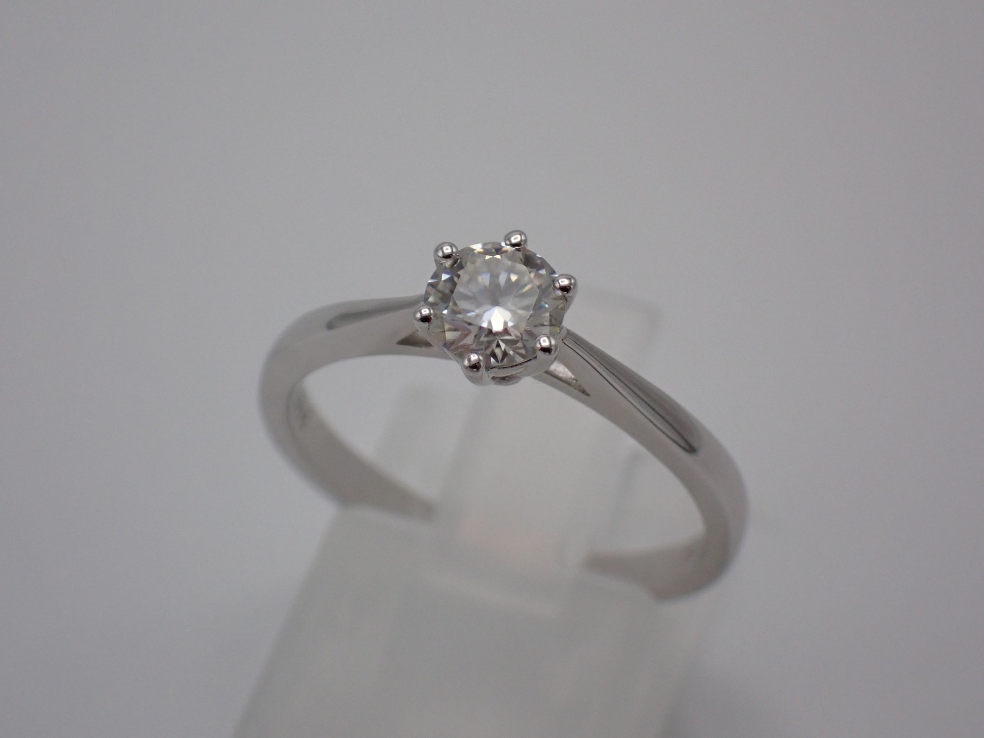 Cathedral Solitaire Moissanite Ring – 0.5ct -  Mara & Co UK