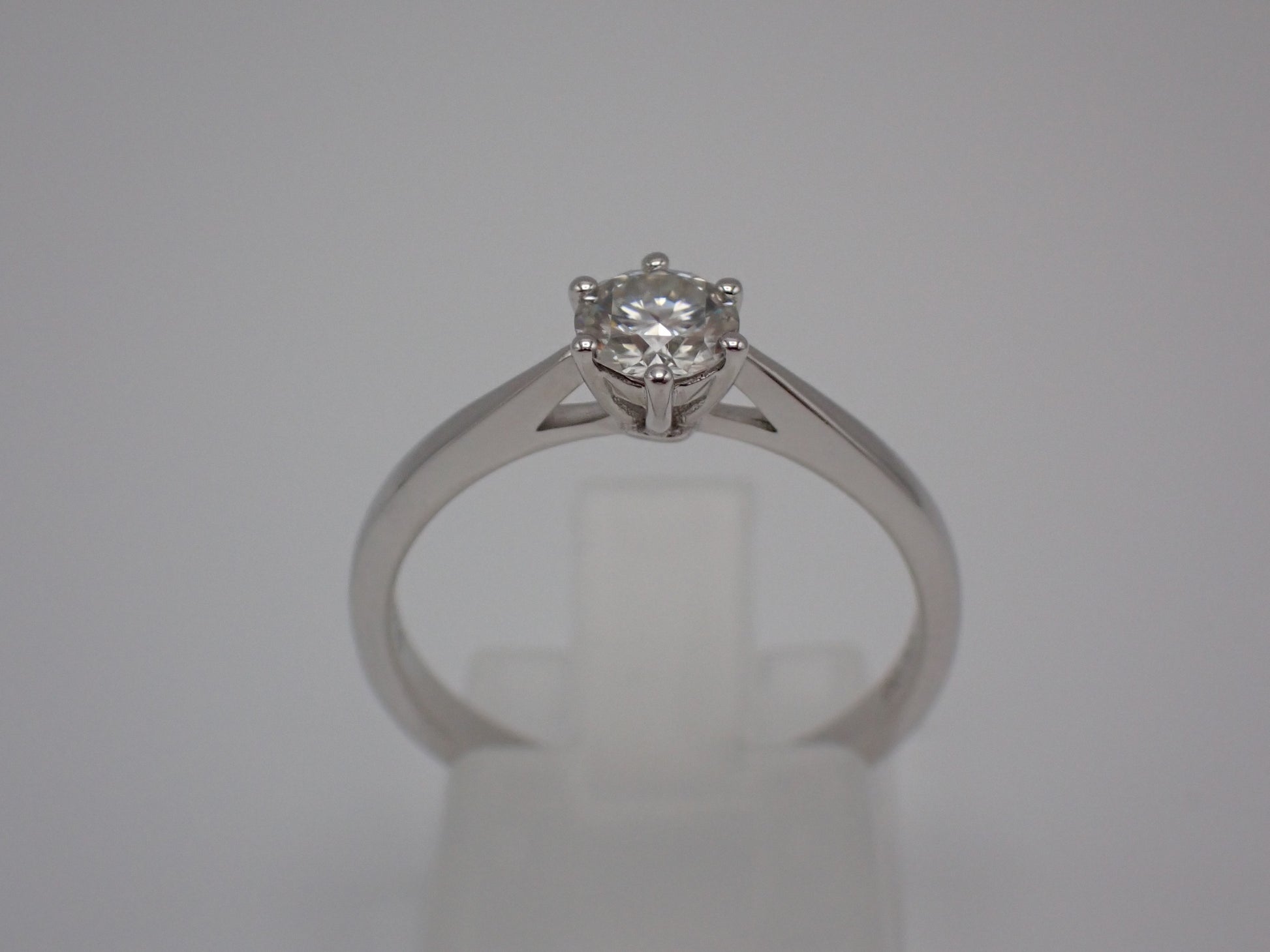 Cathedral Solitaire Moissanite Ring – 0.5ct -  Mara & Co UK