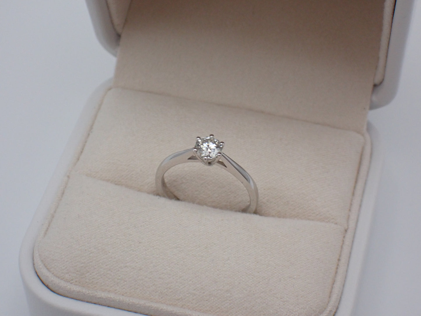 Cathedral Solitaire Moissanite Ring – 0.5ct -  Mara & Co UK