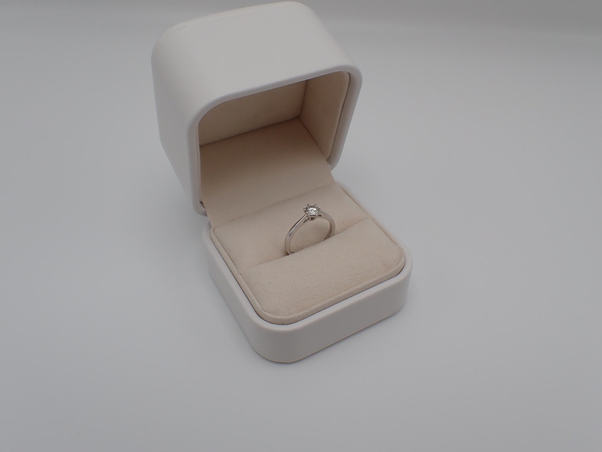 Cathedral Solitaire Moissanite Ring – 0.5ct -  Mara & Co UK