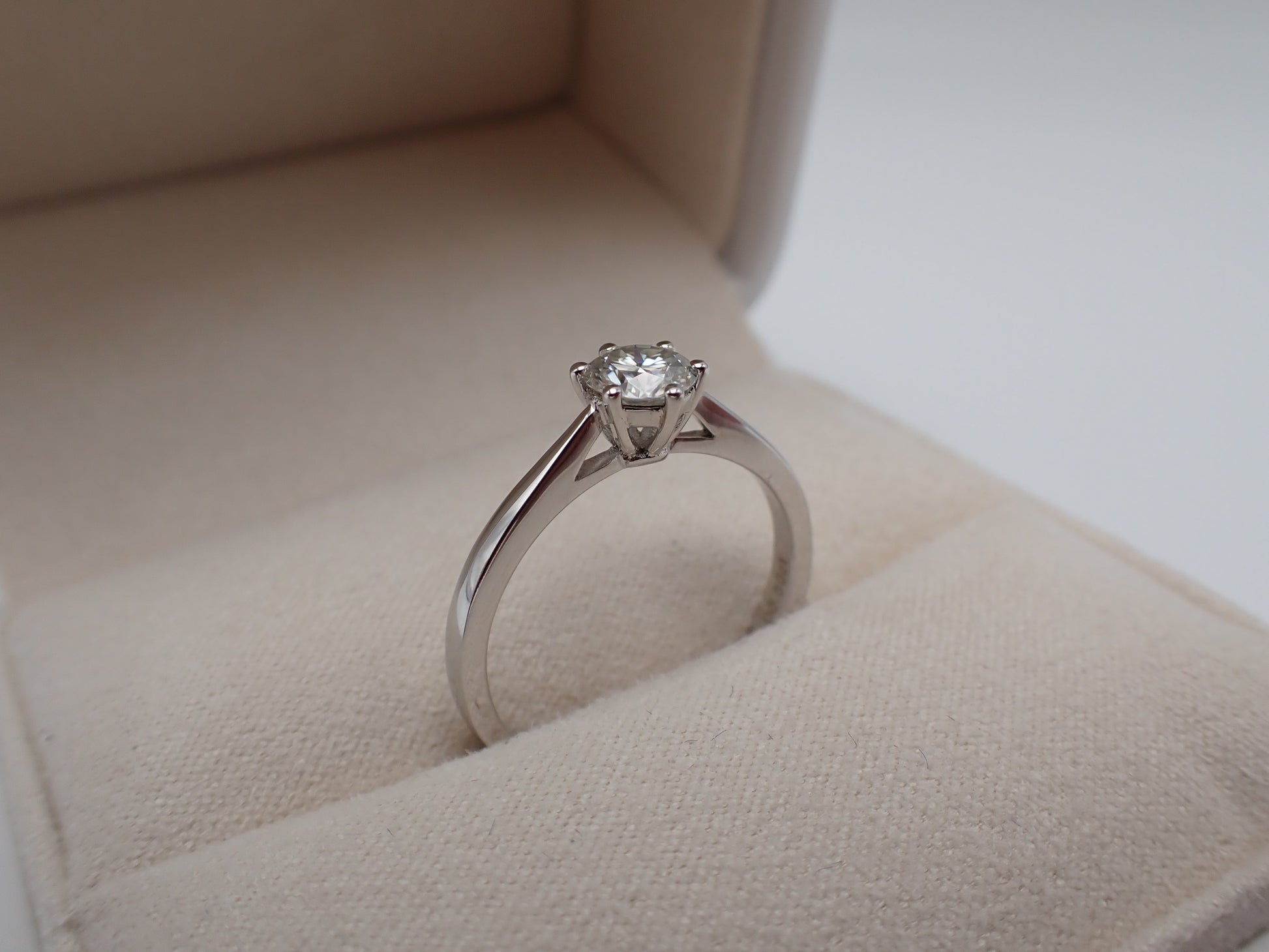 Cathedral Solitaire Moissanite Ring – 0.5ct -  Mara & Co UK