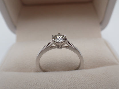 Cathedral Solitaire Moissanite Ring – 0.5ct -  Mara & Co UK