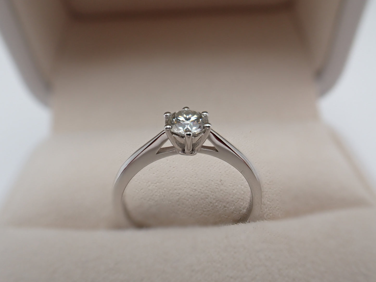 Cathedral Solitaire Moissanite Ring – 0.5ct -  Mara & Co UK