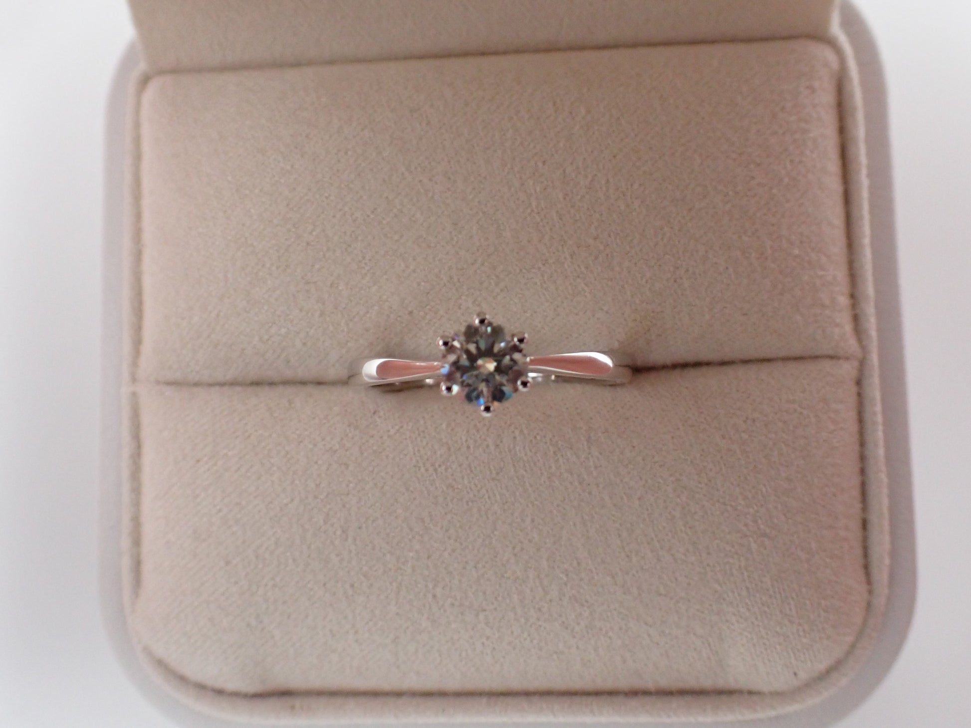 Cathedral Solitaire Moissanite Ring – 0.5ct -  Mara & Co UK