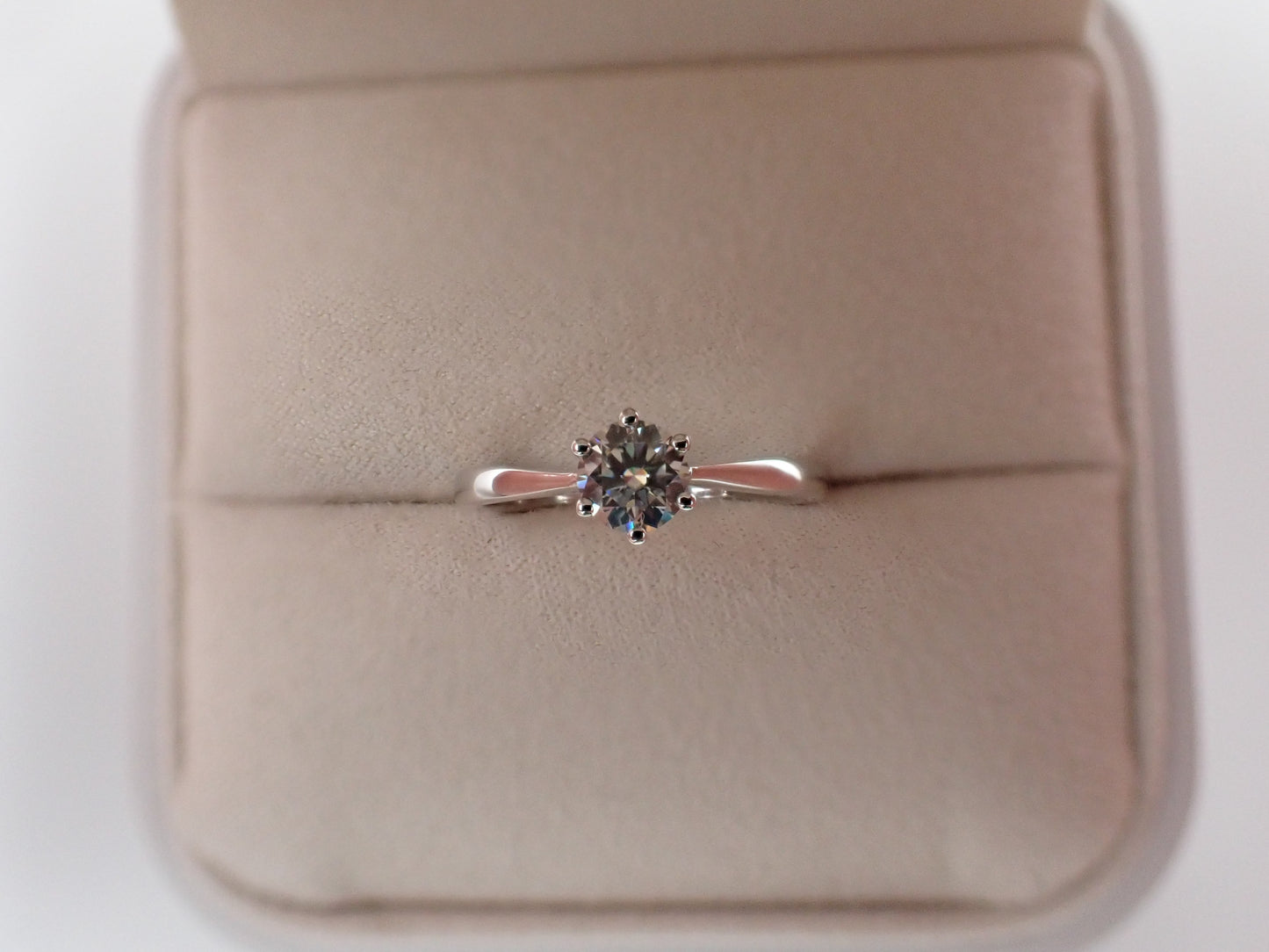 Cathedral Solitaire Moissanite Ring – 0.5ct -  Mara & Co UK