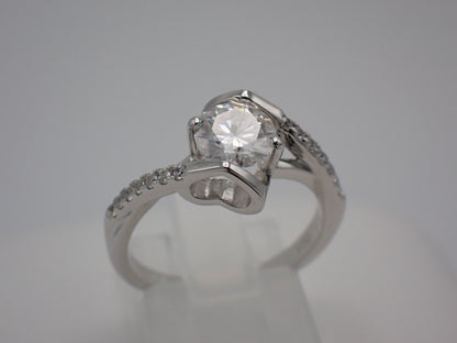 Twisted Pavé Solitaire Moissanite Ring – 1.0ct -  Mara & Co UK