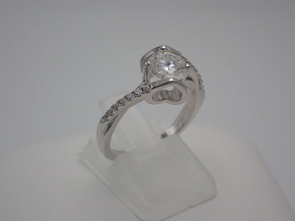 Twisted Pavé Solitaire Moissanite Ring – 0.5ct -  Mara & Co UK