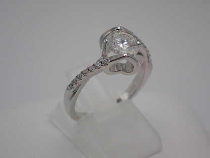 Twisted Pavé Solitaire Moissanite Ring – 0.5ct -  Mara & Co UK