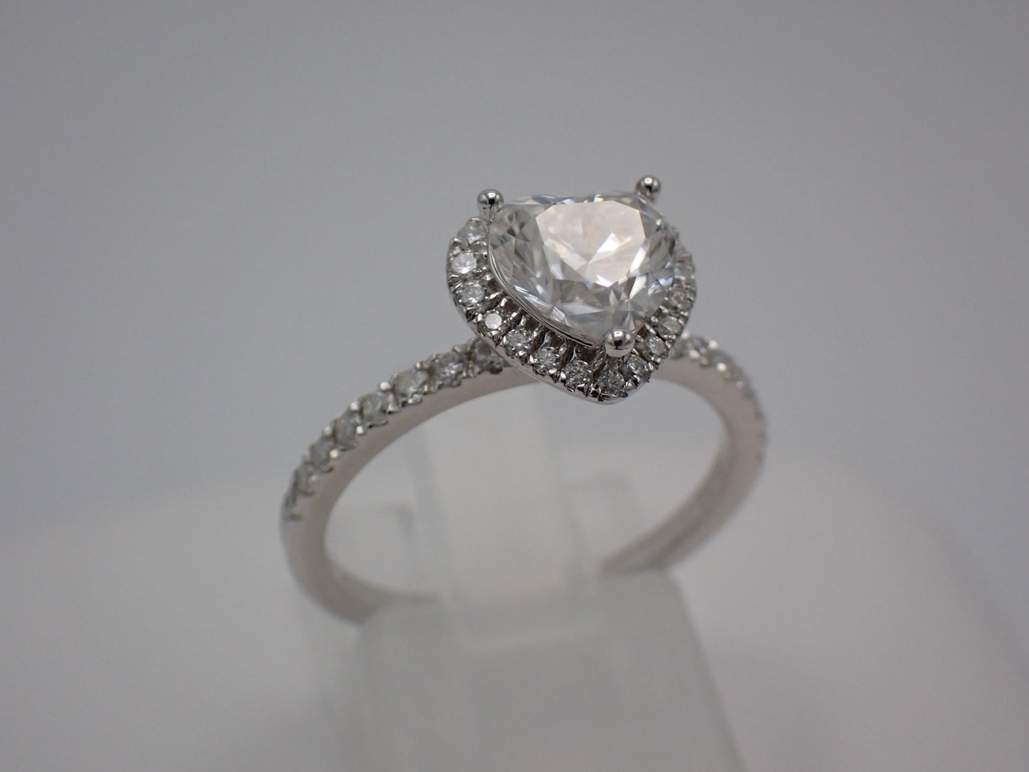 Heart-Shaped Moissanite Ring with Heart Halo – 1.2ct