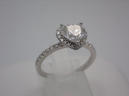 Heart-Shaped Moissanite Ring with Heart Halo – 1.2ct -  Mara & Co UK