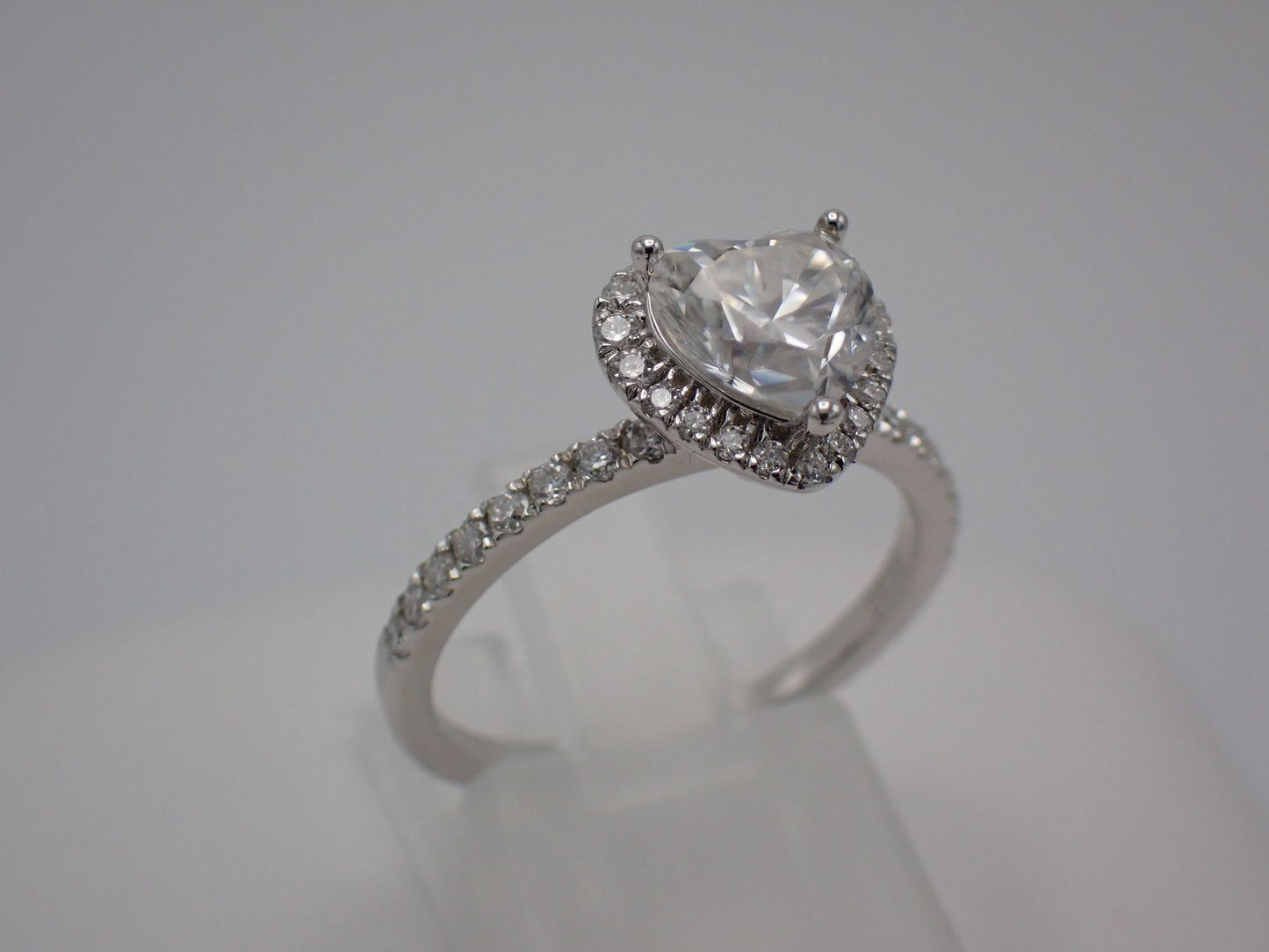 Heart-Shaped Moissanite Ring with Heart Halo – 1.2ct