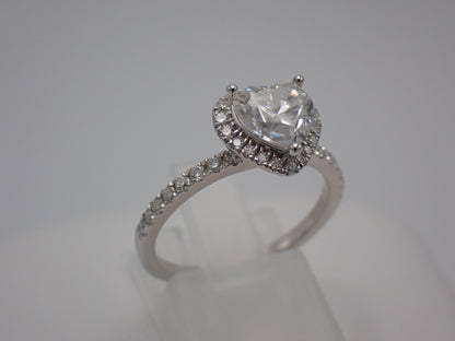 Heart-Shaped Moissanite Ring with Heart Halo – 1.2ct -  Mara & Co UK