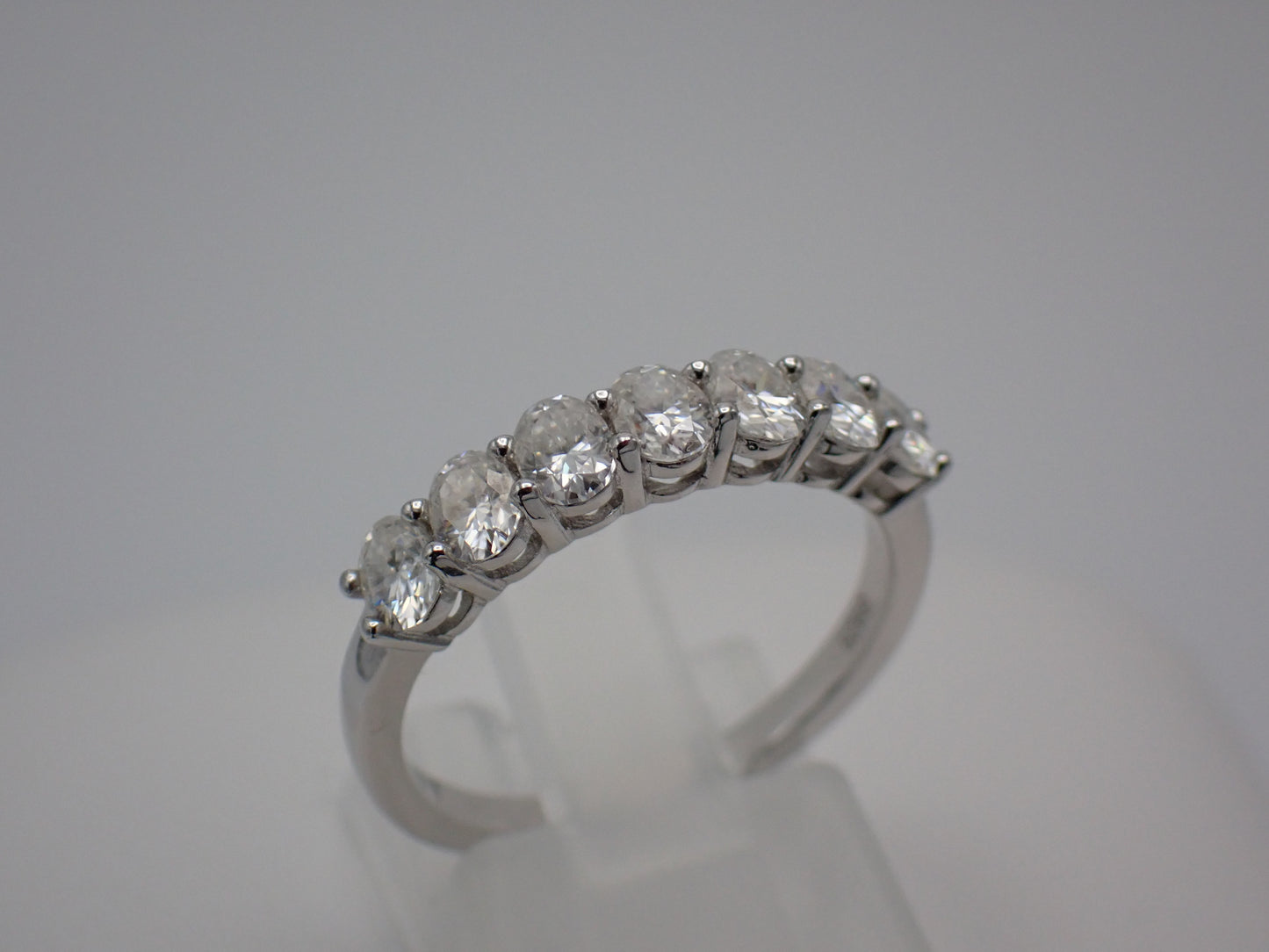Moissanite Half Eternity Ring – 1.05ct, Sterling Silver -  Mara & Co UK