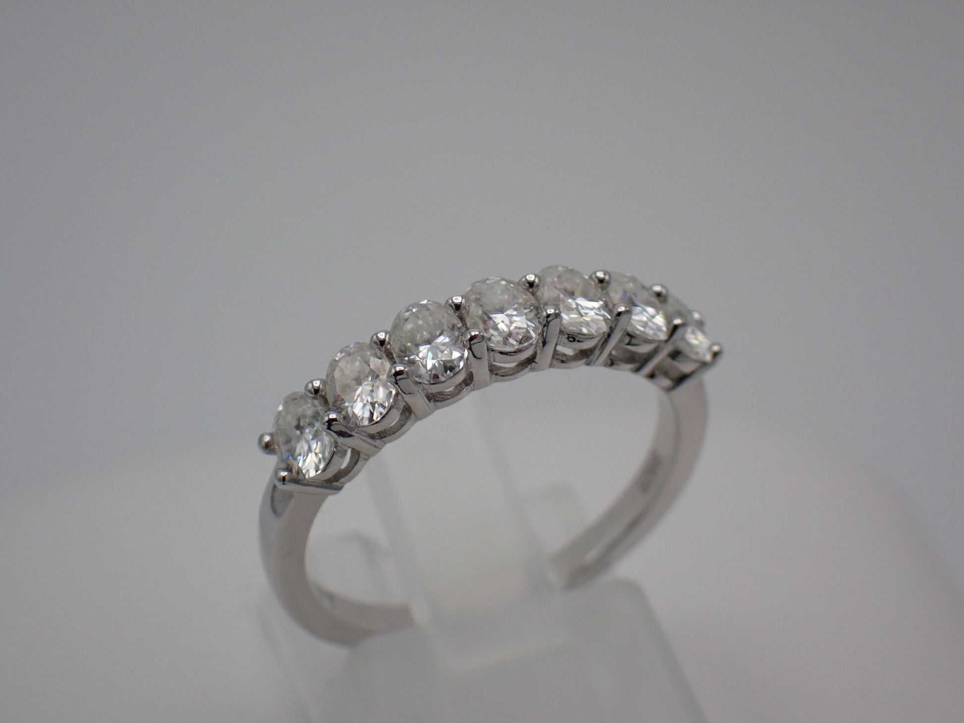 Moissanite Half Eternity Ring – 1.05ct, Sterling Silver -  Mara & Co UK