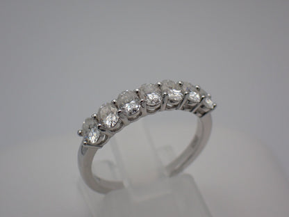 Moissanite Half Eternity Ring – 1.05ct, Sterling Silver -  Mara & Co UK