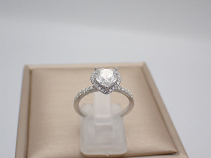 Heart-Shaped Moissanite Ring with Heart Halo – 1.2ct -  Mara & Co UK