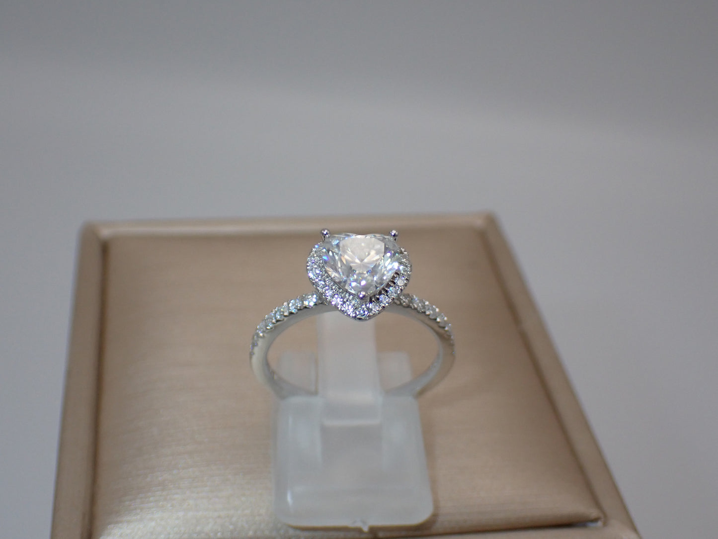 Heart-Shaped Moissanite Ring with Heart Halo – 1.2ct