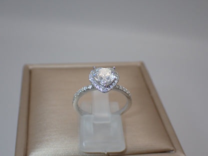 Heart-Shaped Moissanite Ring with Heart Halo – 1.2ct -  Mara & Co UK