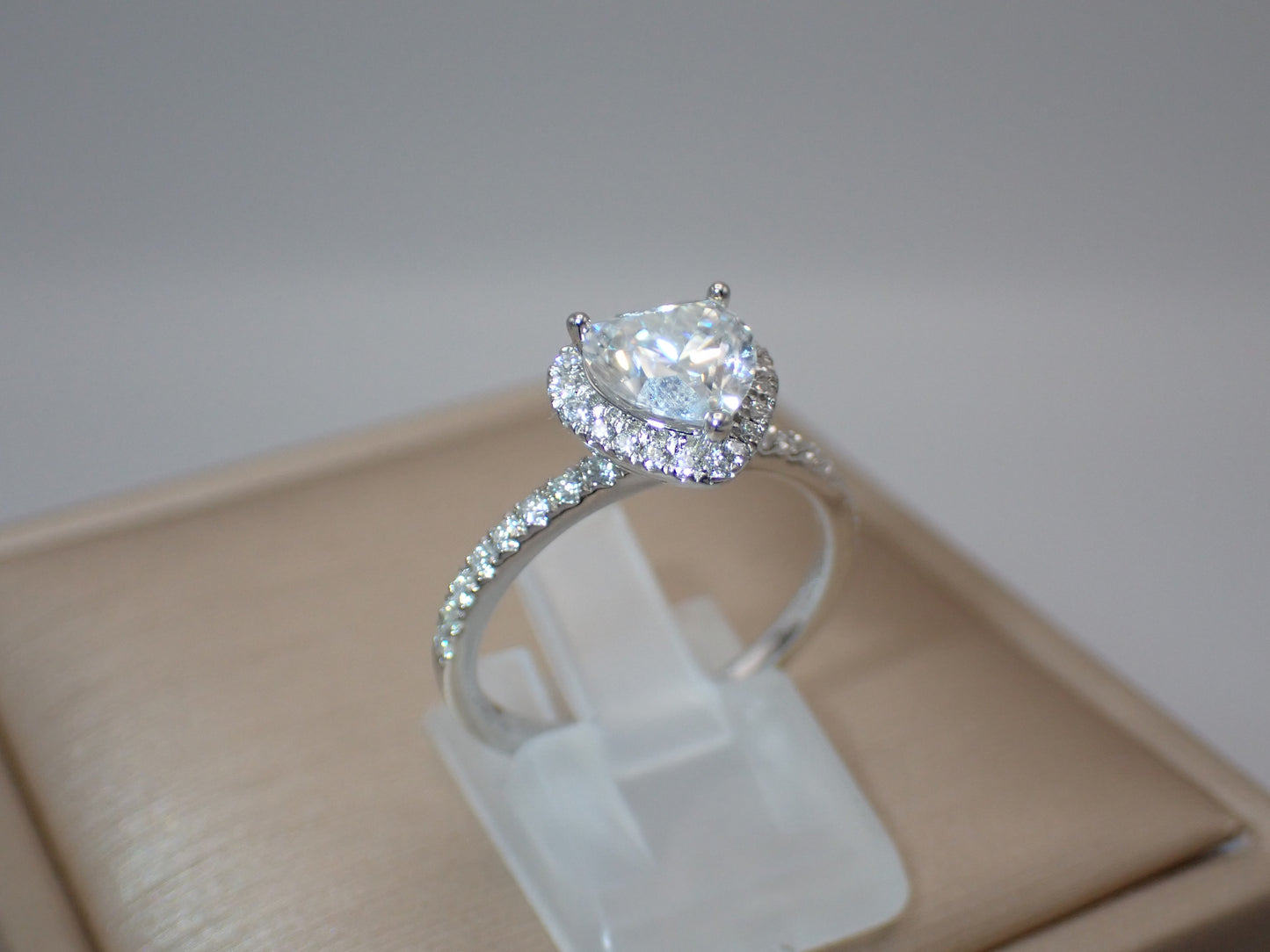 Heart-Shaped Moissanite Ring with Heart Halo – 1.2ct