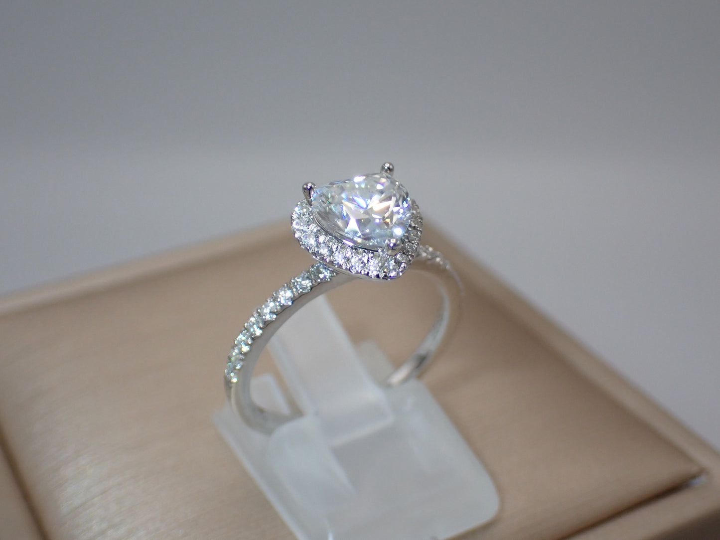 Heart-Shaped Moissanite Ring with Heart Halo – 1.2ct