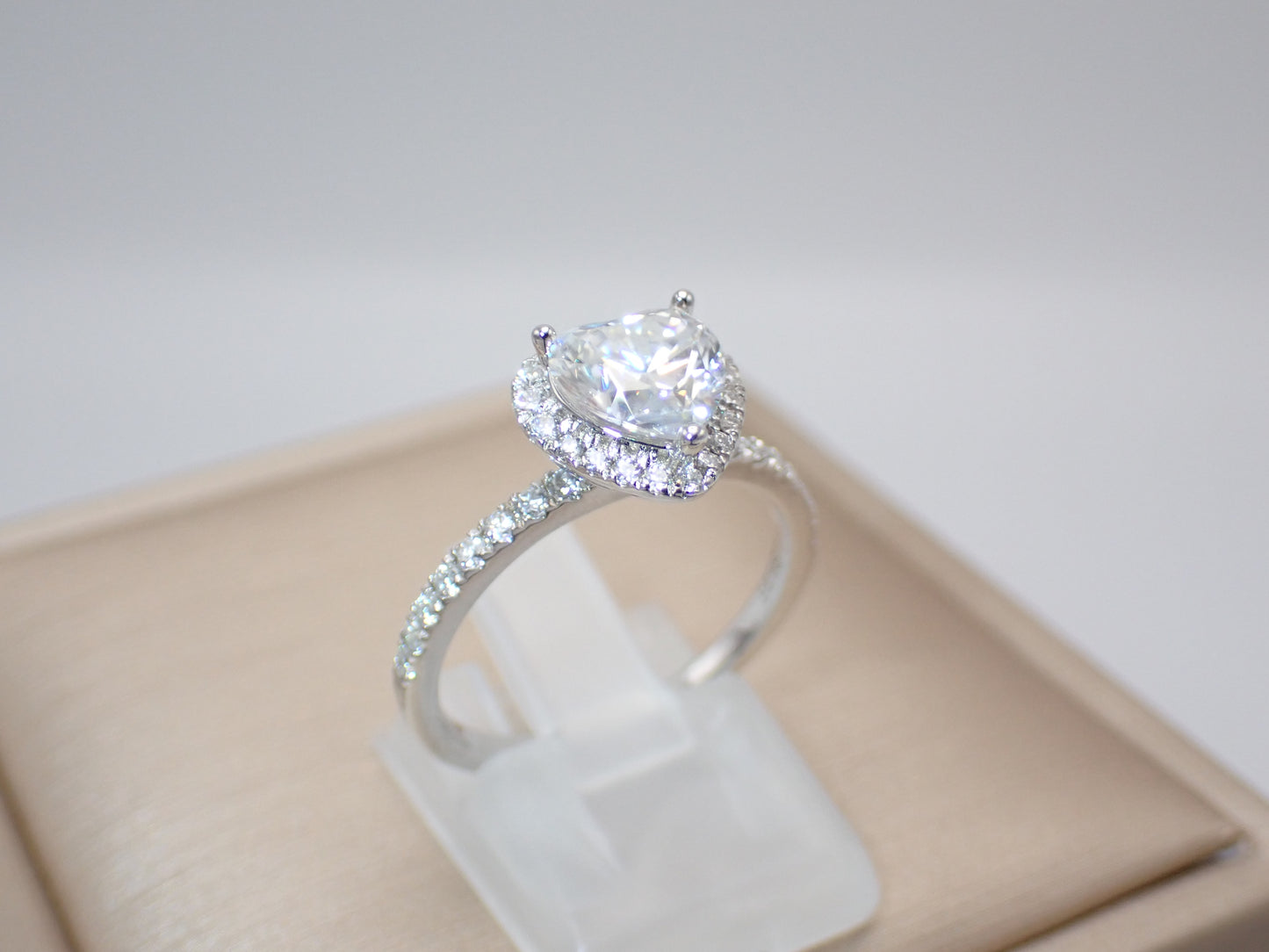 Heart-Shaped Moissanite Ring with Heart Halo – 1.2ct