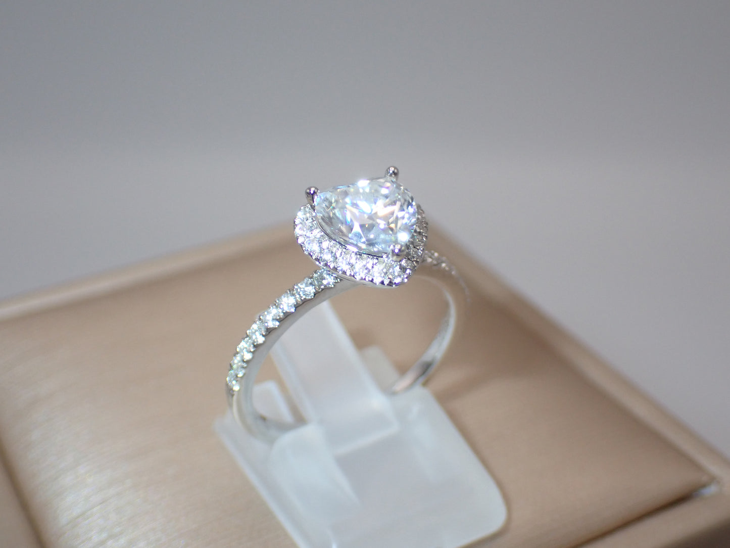 Heart-Shaped Moissanite Ring with Heart Halo – 1.2ct