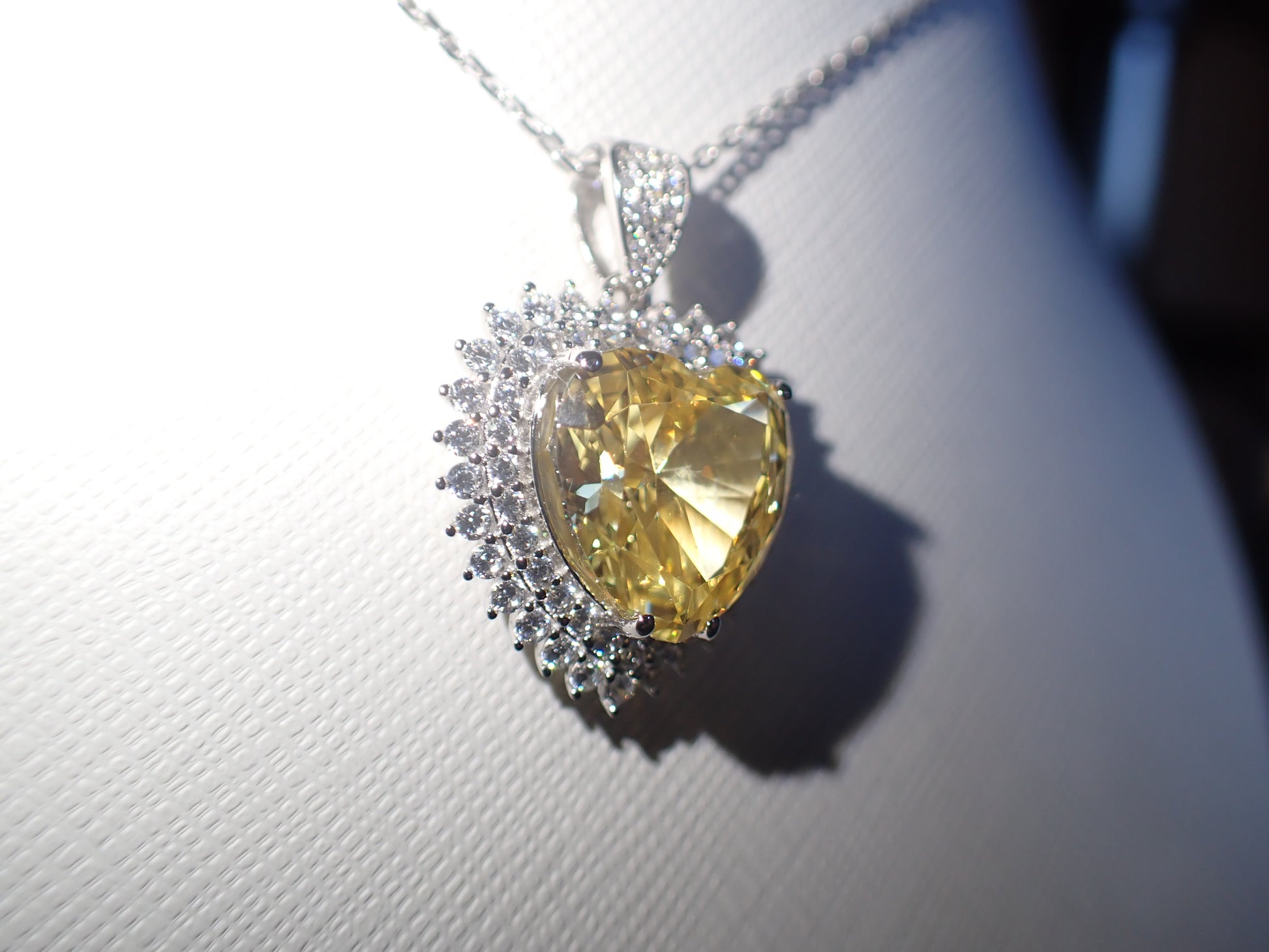 Yellow Heart Halo Necklace – 15.7ct -  Mara & Co UK