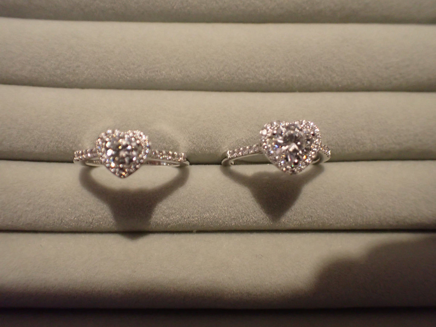 Heart Halo Moissanite Ring with Pavé Band – 0.5ct -  Mara & Co UK