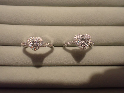 Heart Halo Moissanite Ring with Pavé Band – 0.5ct -  Mara & Co UK