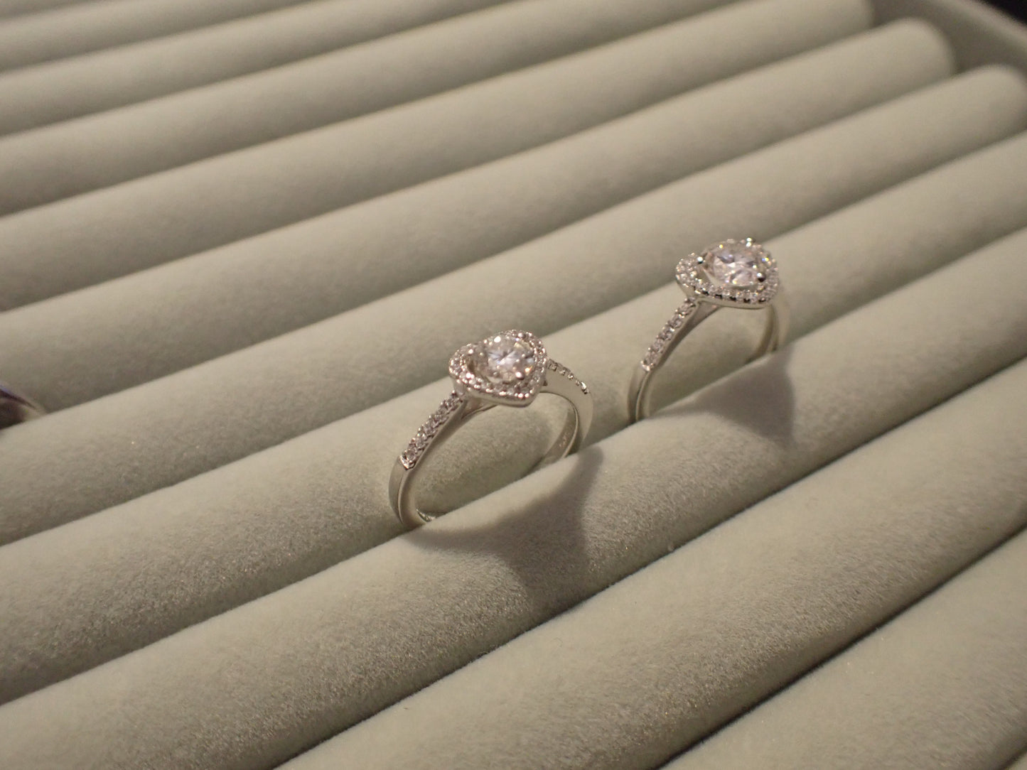 Heart Halo Moissanite Ring with Pavé Band – 0.5ct -  Mara & Co UK