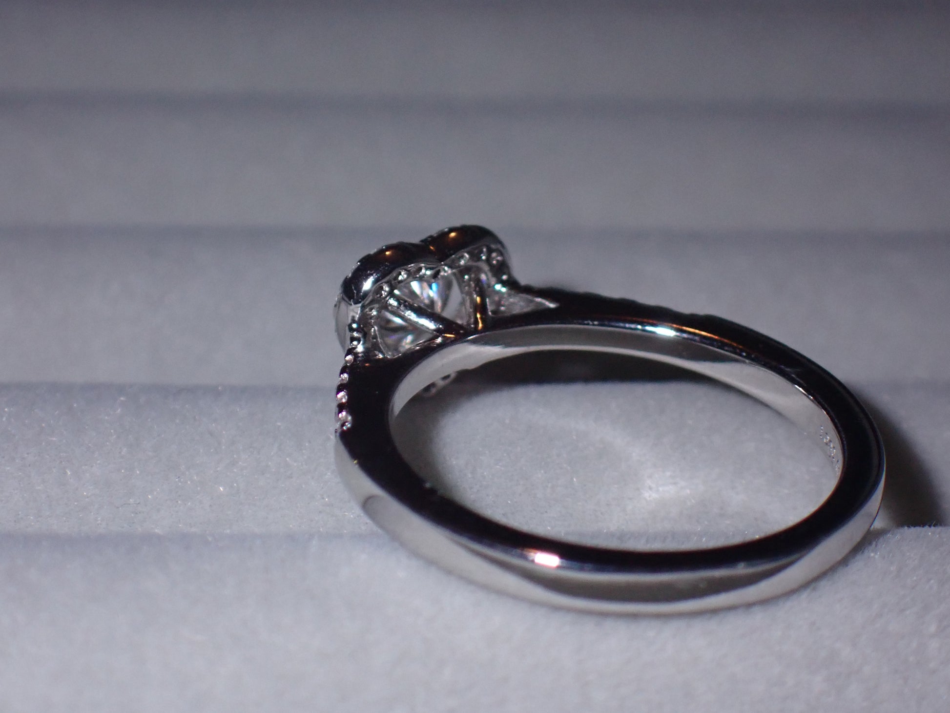 Heart Halo Moissanite Ring with Pavé Band – 0.5ct -  Mara & Co UK