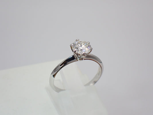 Classic Solitaire Moissanite Ring – 1.0ct