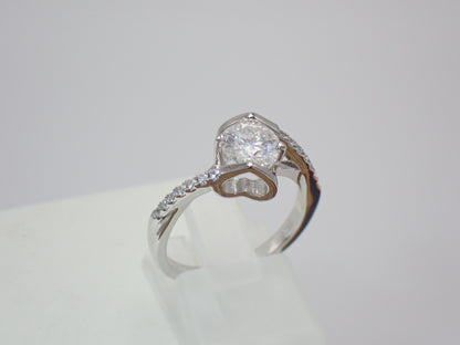Twisted Pavé Solitaire Moissanite Ring – 1.0ct -  Mara & Co UK