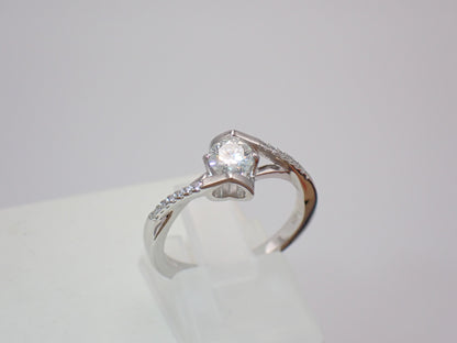 Twisted Pavé Solitaire Moissanite Ring – 0.5ct -  Mara & Co UK