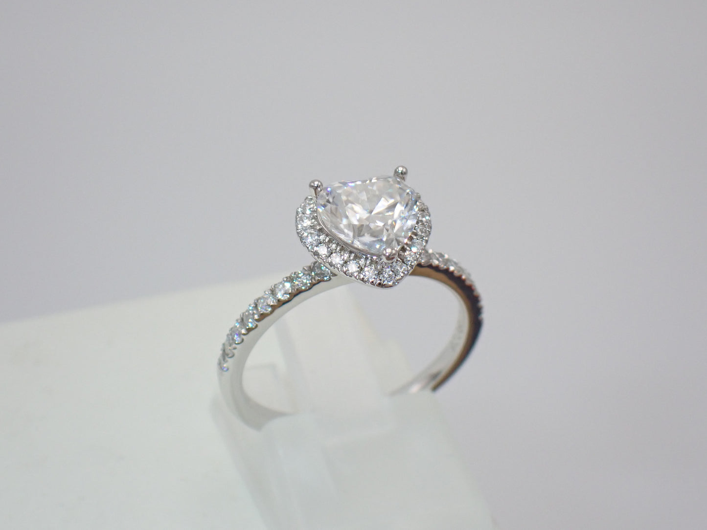 Heart-Shaped Moissanite Ring with Heart Halo – 1.2ct