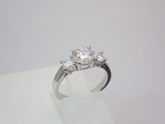 Classic Trilogy Moissanite Ring – 1.5ct