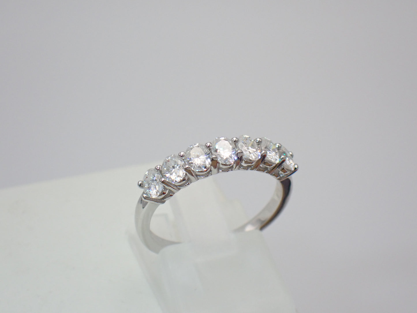 Moissanite Half Eternity Ring – 1.05ct, Sterling Silver -  Mara & Co UK