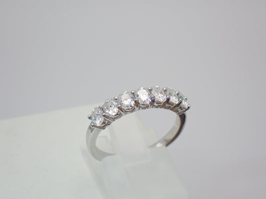 Moissanite Half Eternity Ring – 1.05ct, Sterling Silver